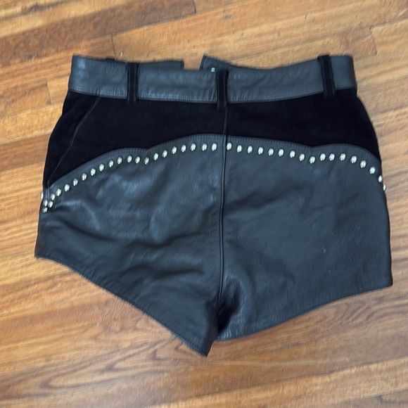 Understated Leather Studded Combo Shorts - Picture 4 of 4